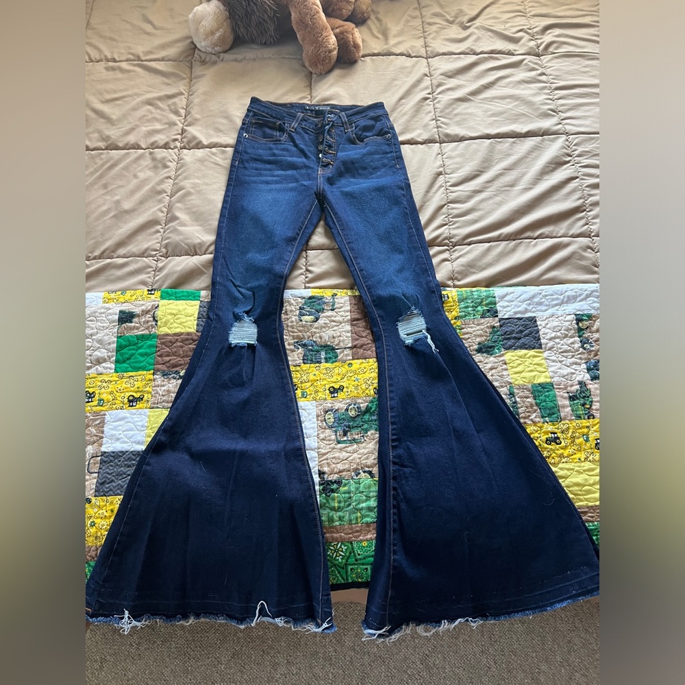 Lucky & Blessed Flare Jeans Navy Size 4